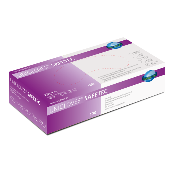 Unigloves Safetec Latex Einmalhandschuhe Box XL